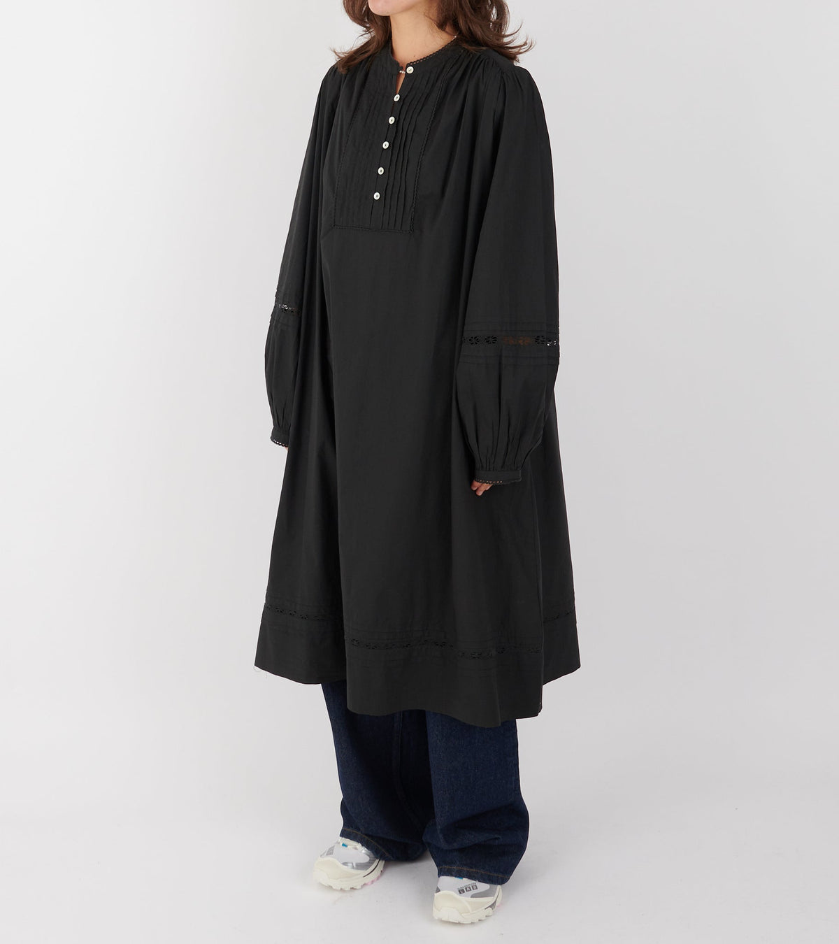 Leaf Shirtdress Black