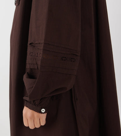 Leaf Shirtdress Dark Brown