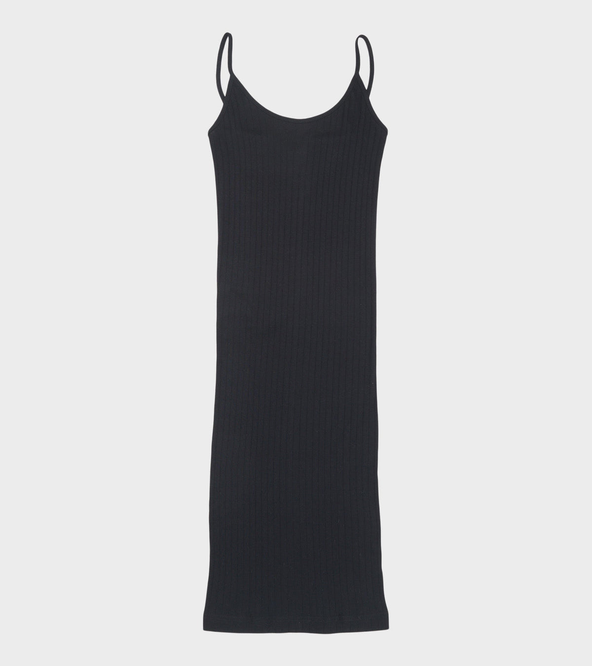 101 Strap Rib Mini Dress Black