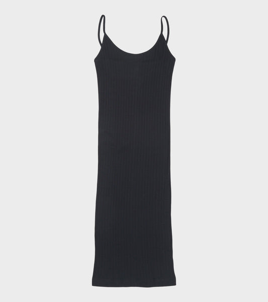 101 Strap Rib Mini Dress Black