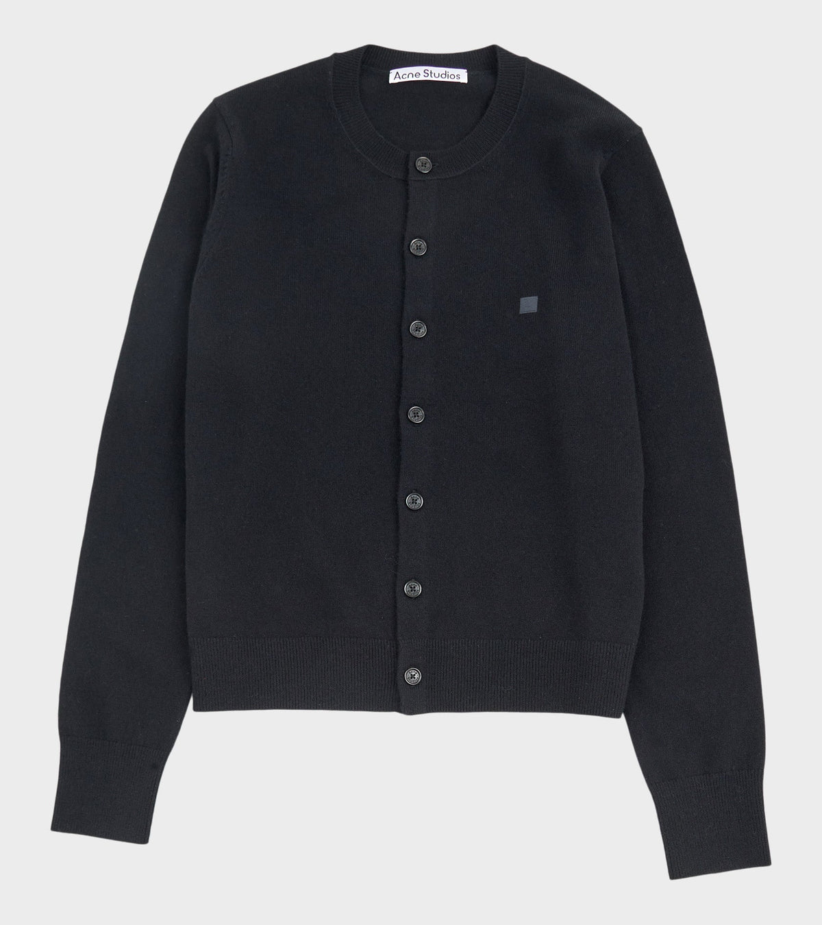 Face Logo Wool Cardigan Black