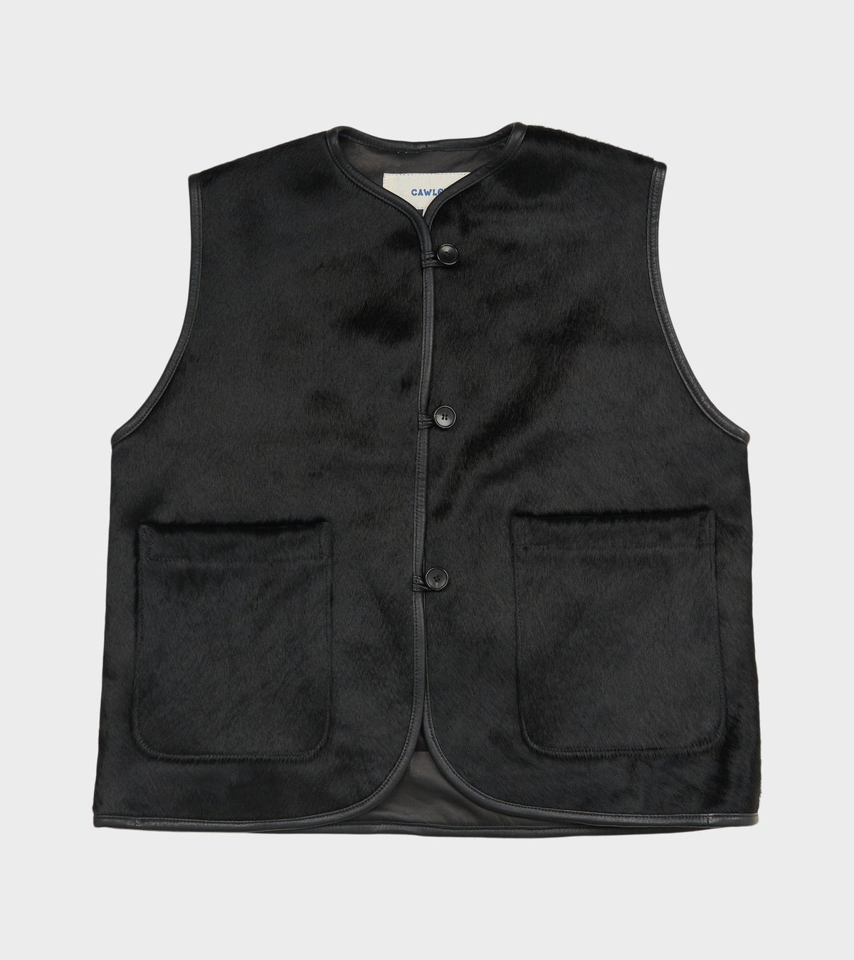 Hair On Leather Hide Ella Vest Black