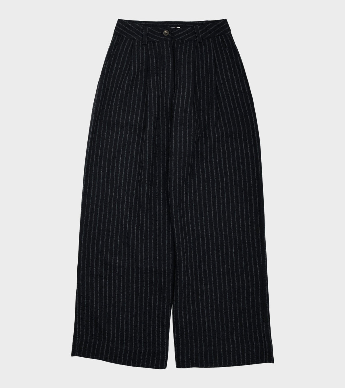 Japanese Striped Boucle Mara Trouser Navy/Grey