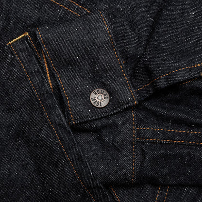 Zip-Up Denim Work Jacket - Indigo