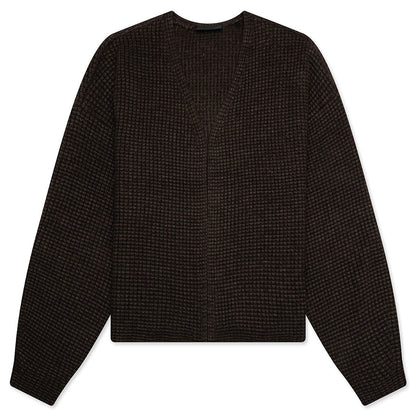 Heavy Waffle Cardigan - Brown