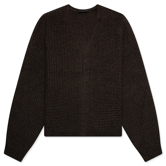 Heavy Waffle Cardigan - Brown