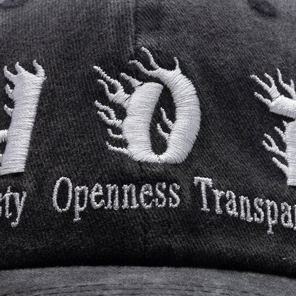 Hot Distressed Cap - Washed Black