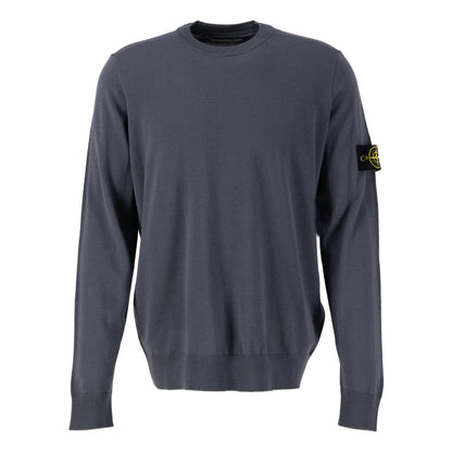 Stone Island Light Wool Crewneck Knit Sweatshirt Dark Grey