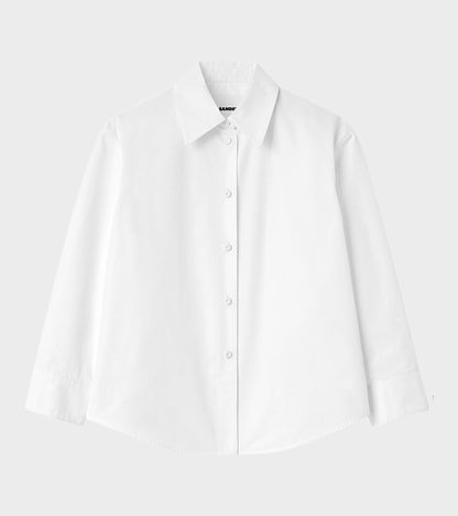Heavy Organic Cotton Poplin Shirt White