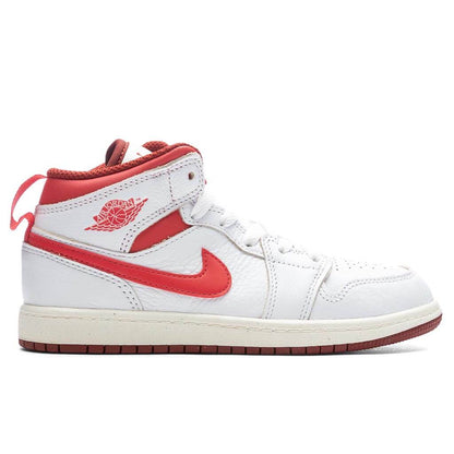 Jordan 1 Mid SE (PS) - White/Lobster/Dune Red
