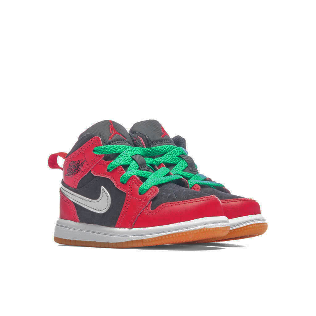 Jordan 1 Mid SE (TD) - Black/Fire Red/Malachite