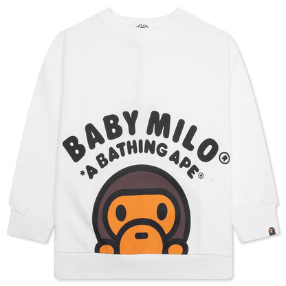 Kid's Baby Milo Relaxed Fit Crewneck Sweatshirt - White