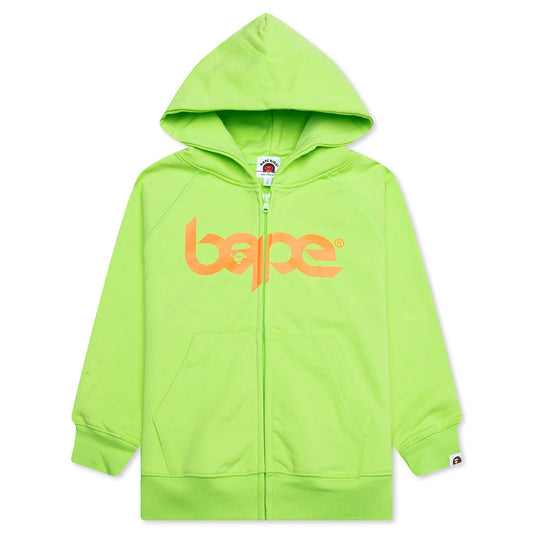 Kid's Bape Relaxed Fit Pigment Dye Zip Hoodie - Green