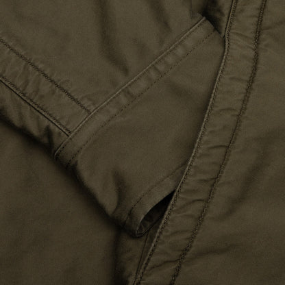 Padded Cotton Satin Shirt - Military Green