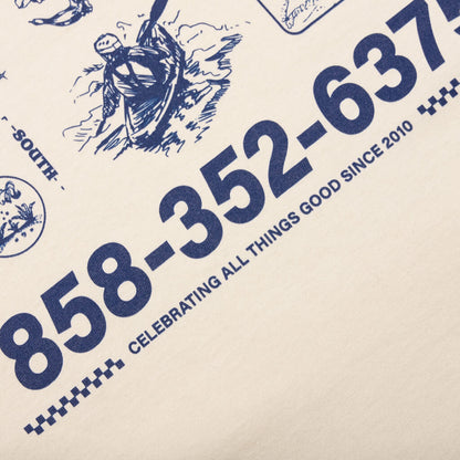 Coastal Tee - Oat Meal/Blue