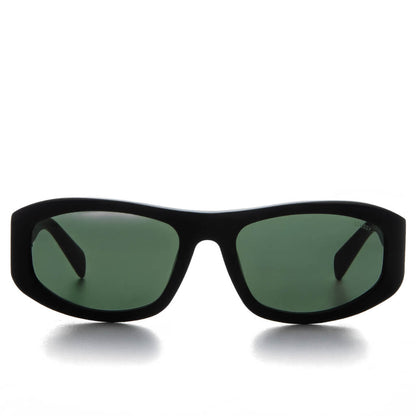 Landon Sunglasses - Matte Black/Green Lens