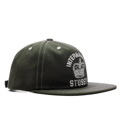 Mid International Crown Strapback Cap - Dark Olive