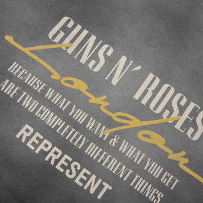 Represent x Guns N' Roses Cross Zip Through Hoodie - Stained Black