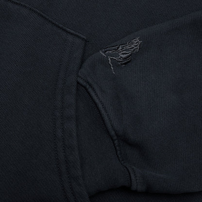 Mustang Cross Zip Up Hoodie - Washed Black