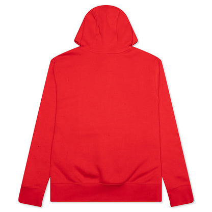 Sportswear Club Fleece Graphic Pullover Hoodie - University Red/White