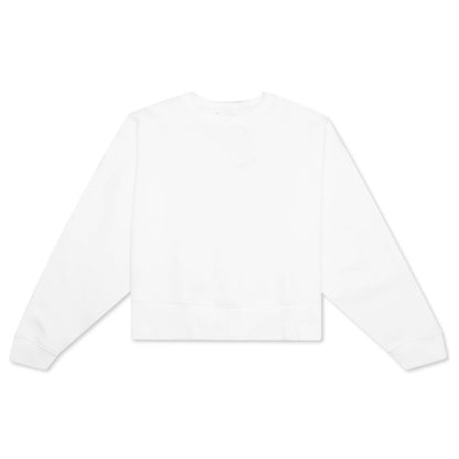 Sportswear Collection Essentials Women's Oversized Fleece Crew Sweatshirt - White/Black