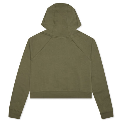 Sportswear Women's Essential Cropped Hoodie - Medium Olive/White