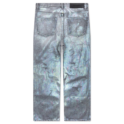 Oil Spill Baggy Jean - Charcoal Wash