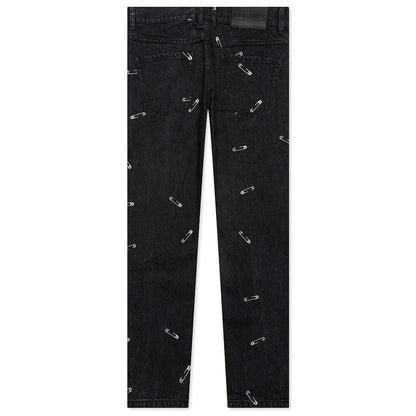 Safety Pin 5 Pocket Denim - Black
