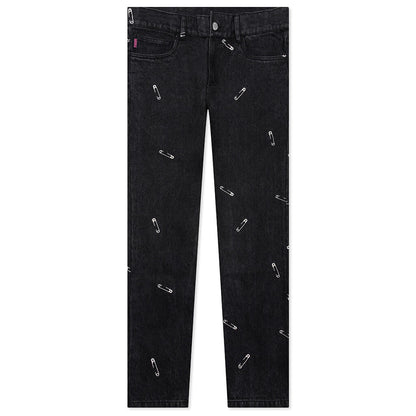 Safety Pin 5 Pocket Denim - Black