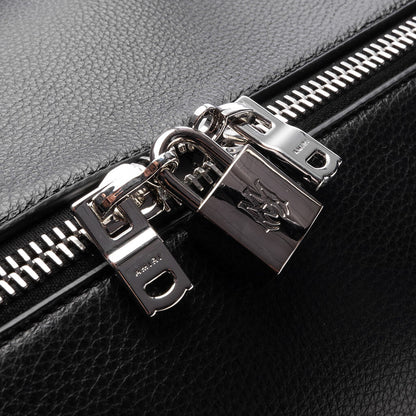 Pebbled Leather Weekender Bag - Black