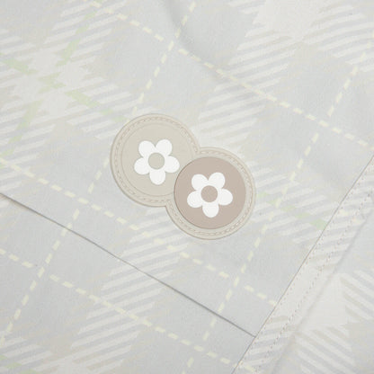 Plaid Windbreaker Pants - Cream