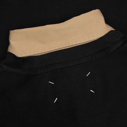 Layered Polo Shirt - Black/Camel