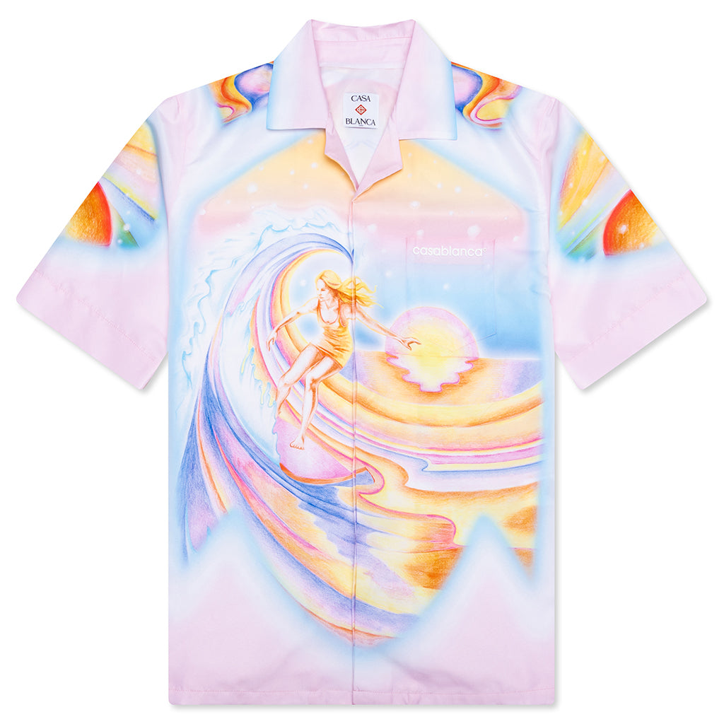 Printed Swim Open Collar Shirt - Psychedelic Nirvana