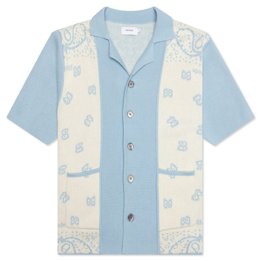 Banco Knit Shirt - Stone Blue/Ivory