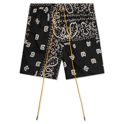 Bandana Print Swim Short - Black/White