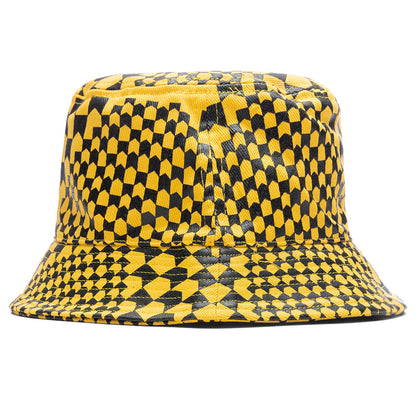 Checkered Monogram Bucket Hat - Yellow/Black