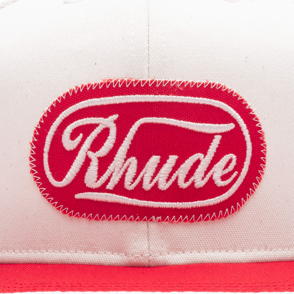 Patch Trucker Hat - Off White/Red