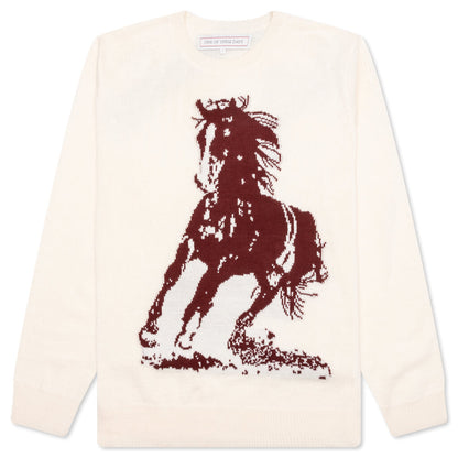 Running Horse Knit Sweater - Oatmeal