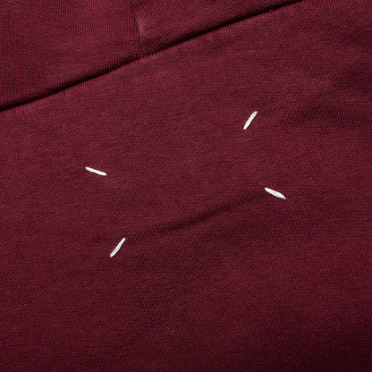 Logo-Embroidered Long-Sleeved Hoodie - Burgundy