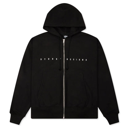 S Box Zip Hoodie - Black