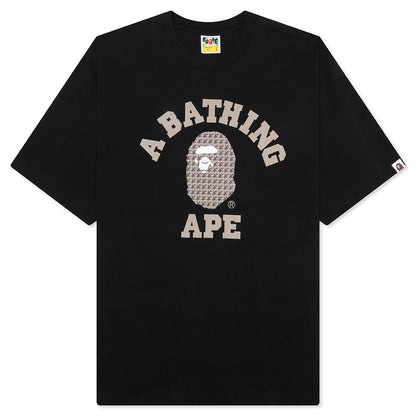 STA Houndstooth College Relaxed Fit Tee - Black
