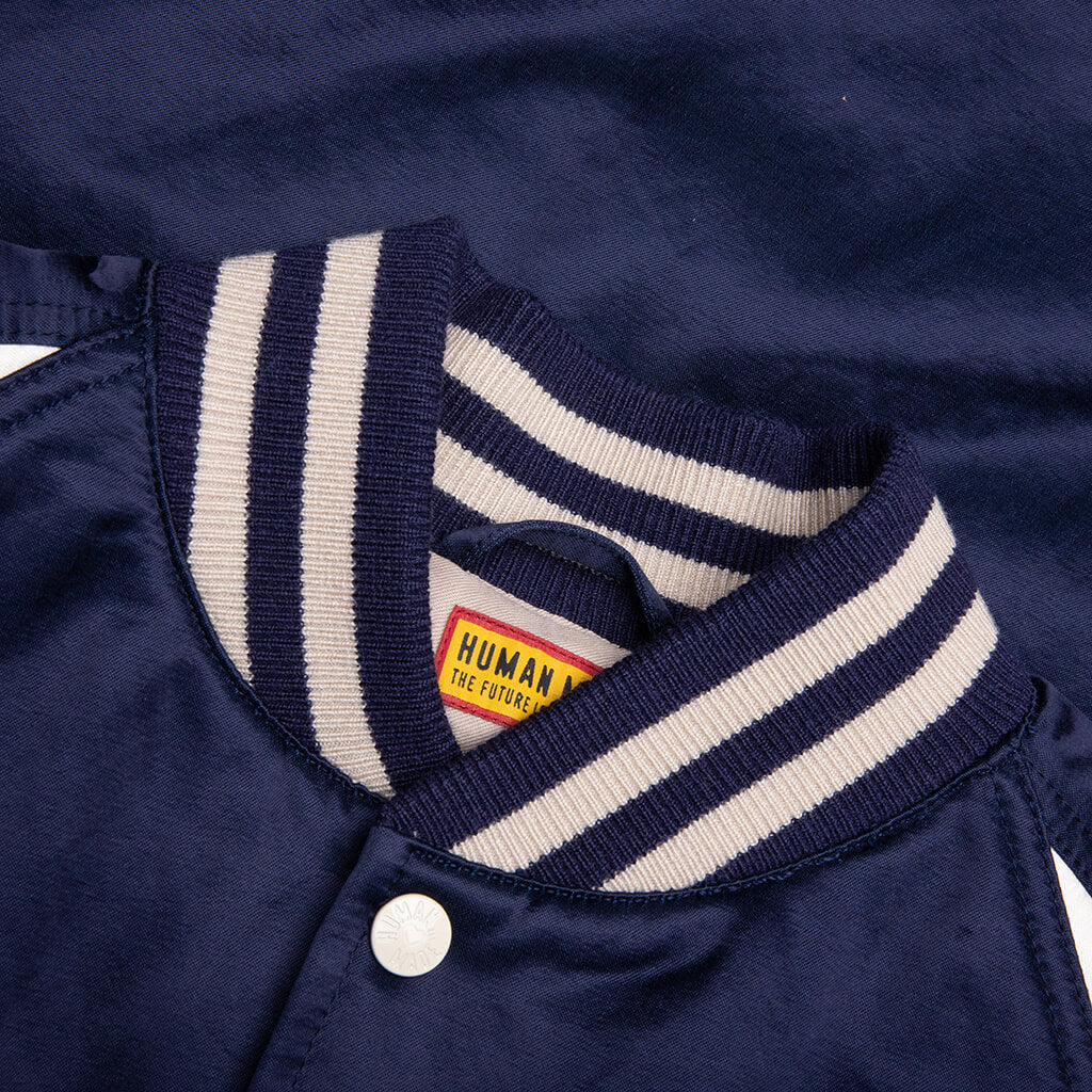 Satin Stadium Jacket - Navy