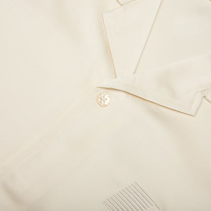 Satin Chest Logo Camp Collar - Sand