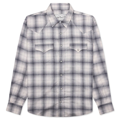 Shadow Plaid Western Shirt - Dusk