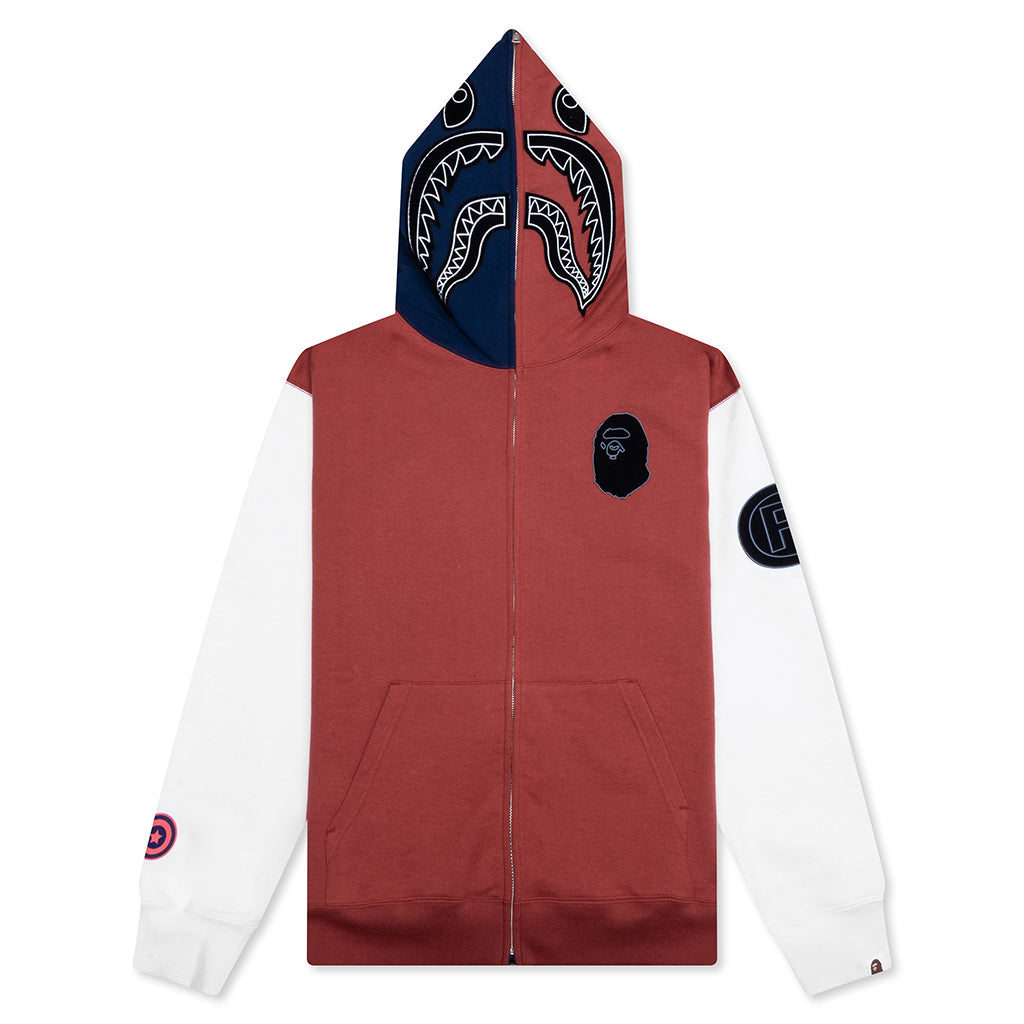Shark Full Zip Hoodie France - Burgundy