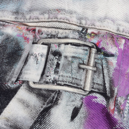 Painted Trompe-l’oeil Print Button Up Shirt - White/Multicolor