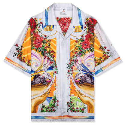 Short Sleeve Cuban Collar Shirt - A Tournade De Rose