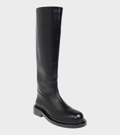 High Boot Semi Shiny Calf Leather Black