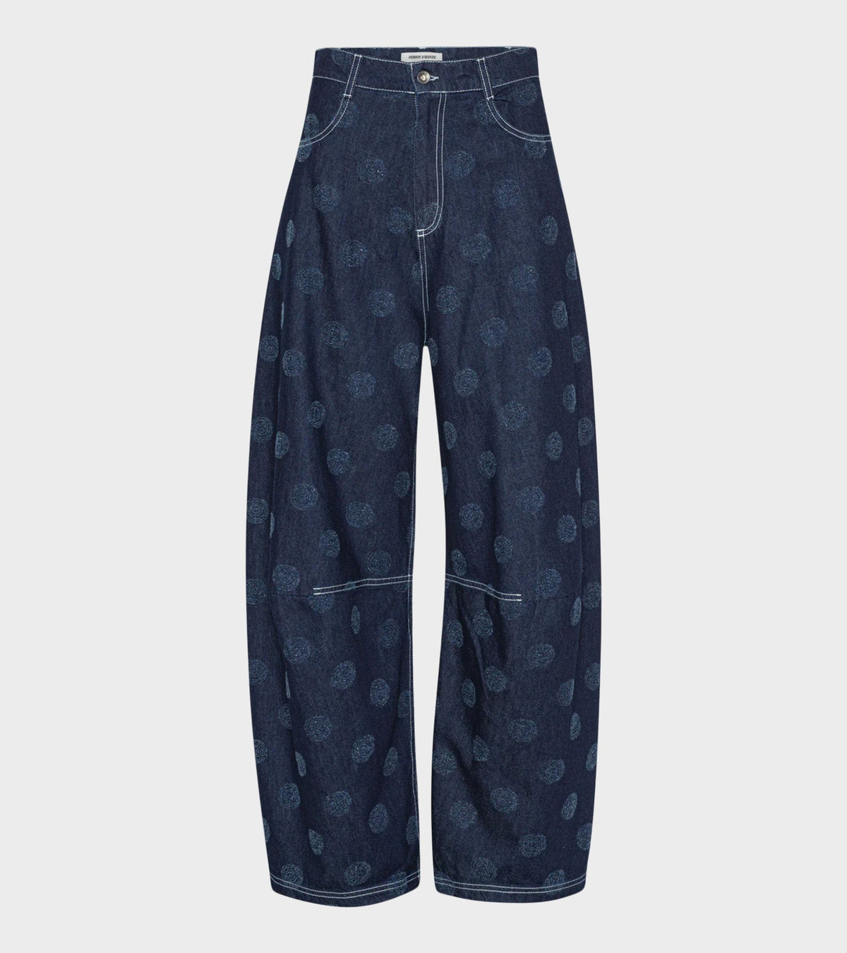 Dart Denim Pants Needle Punch Dots