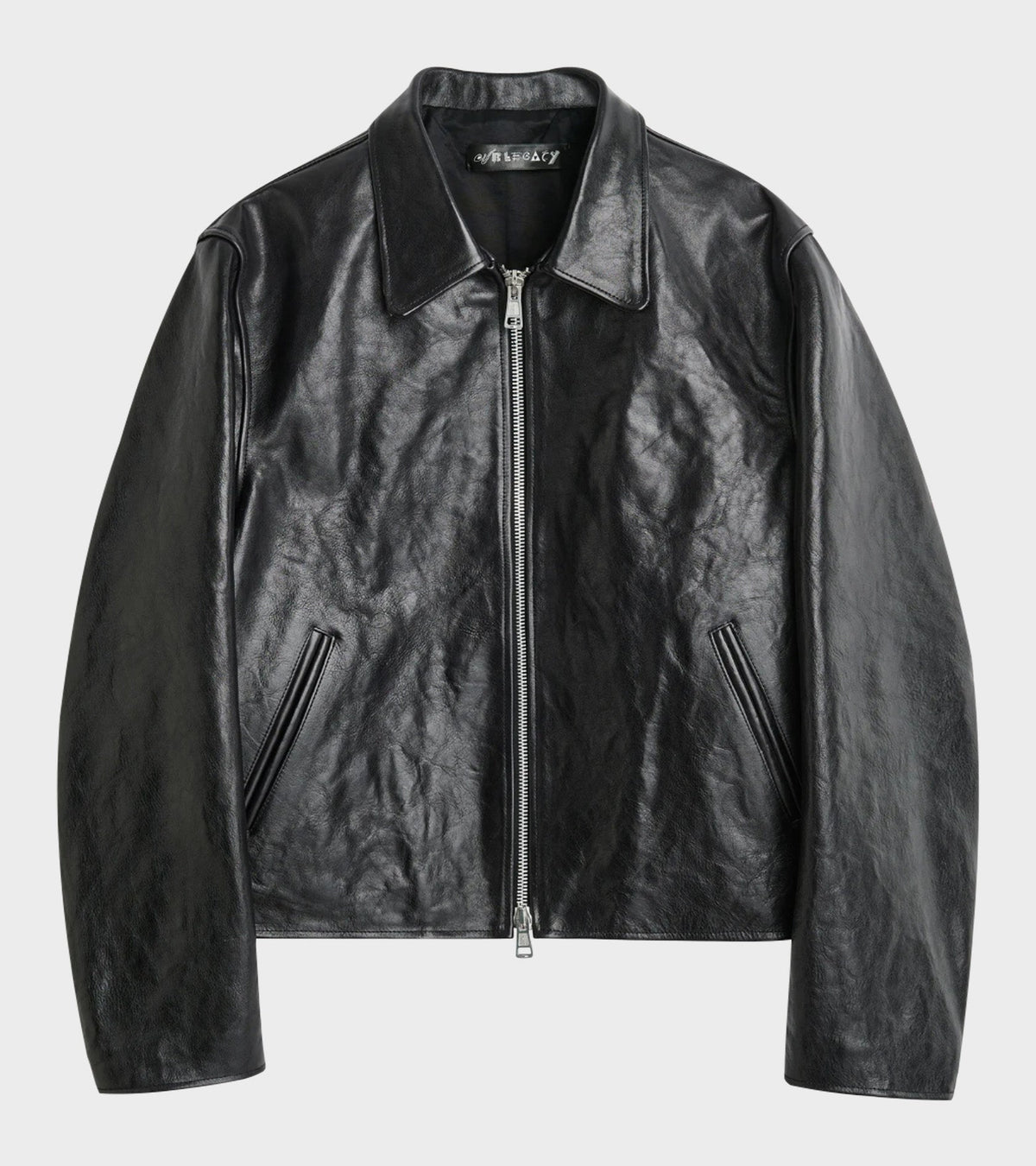 W Mini Jacket Top Dyed Black Leather